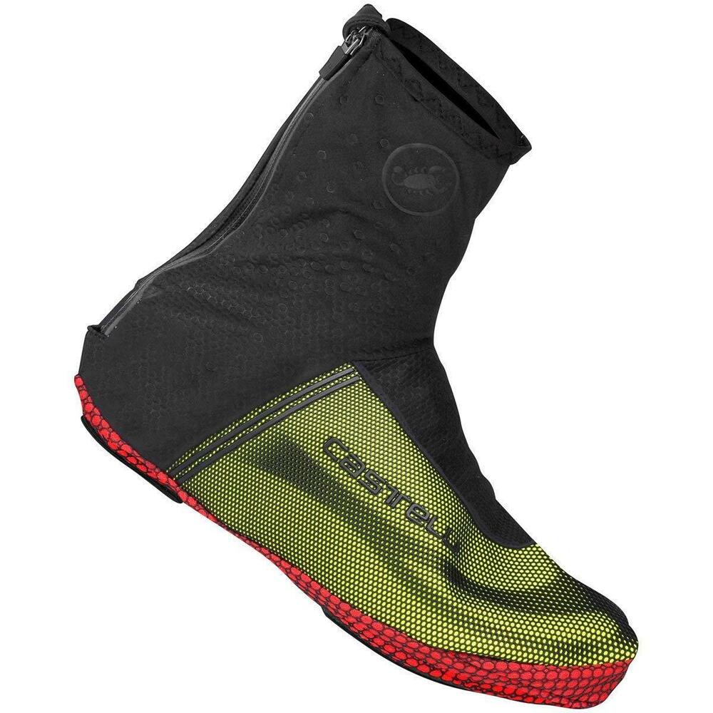 Castelli Men's Estremo 2 Cycling Bike Shoe Covers in Black/Yellow Fluo/White